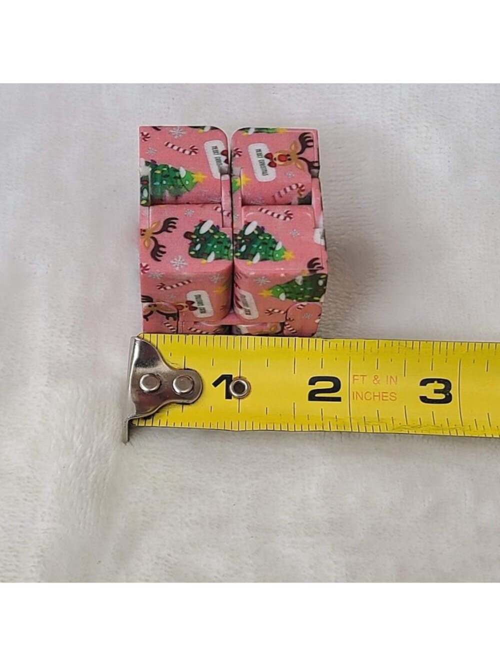 Christmas Infinity Cube Fidget Toy Holiday Sensory Magic Folding Cube Pink - Picture 5 of 6